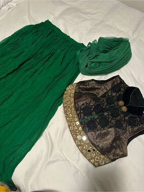 Green Chiffon lehenga